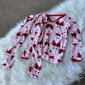 Carter’s Pink and Red Santa Patterned 2 Piece Pajama Set
